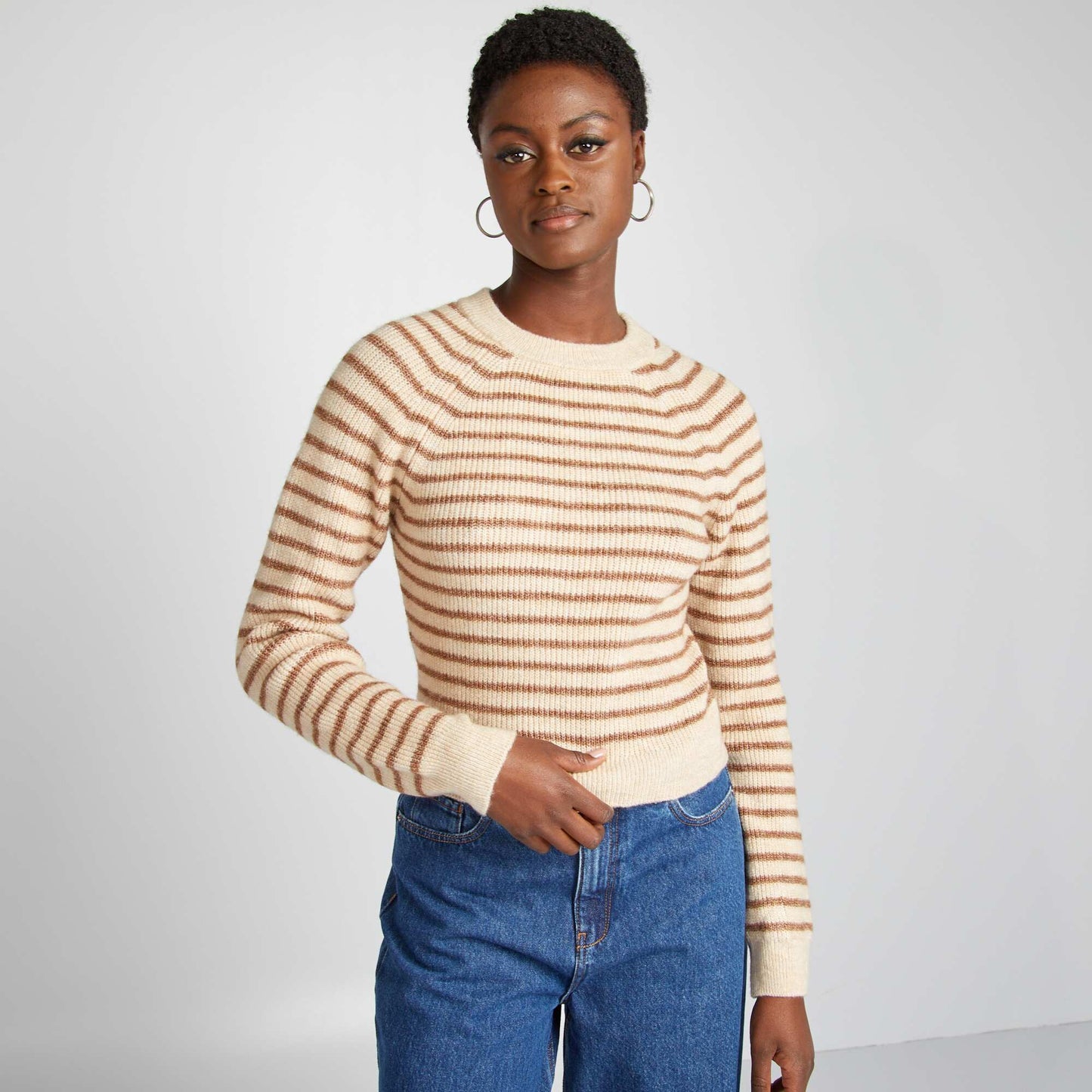 Striped sweater BEIGE