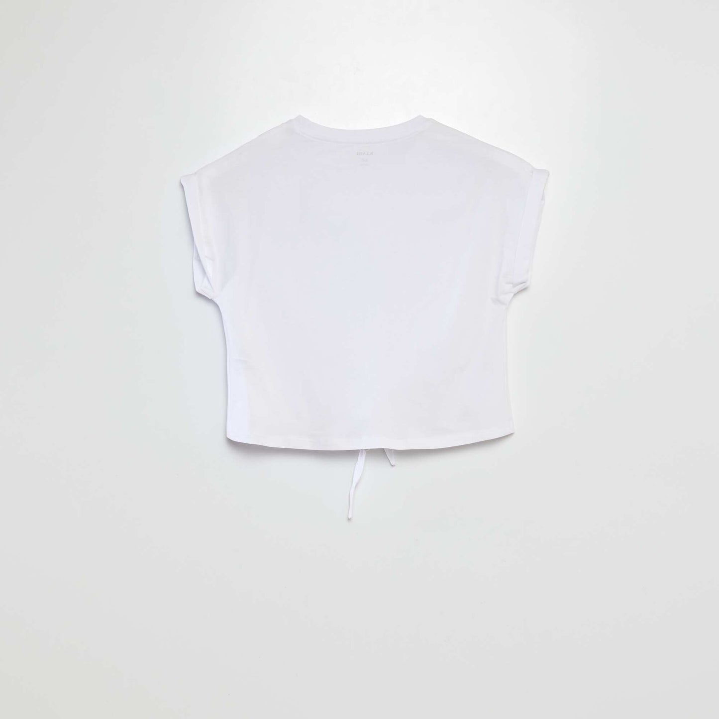 Short-sleeved T-shirt with tie fastenings at the hem WHITE