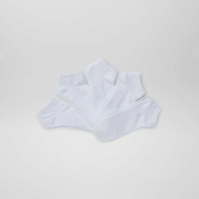 Pack of 5 pairs of invisible socks WHITE