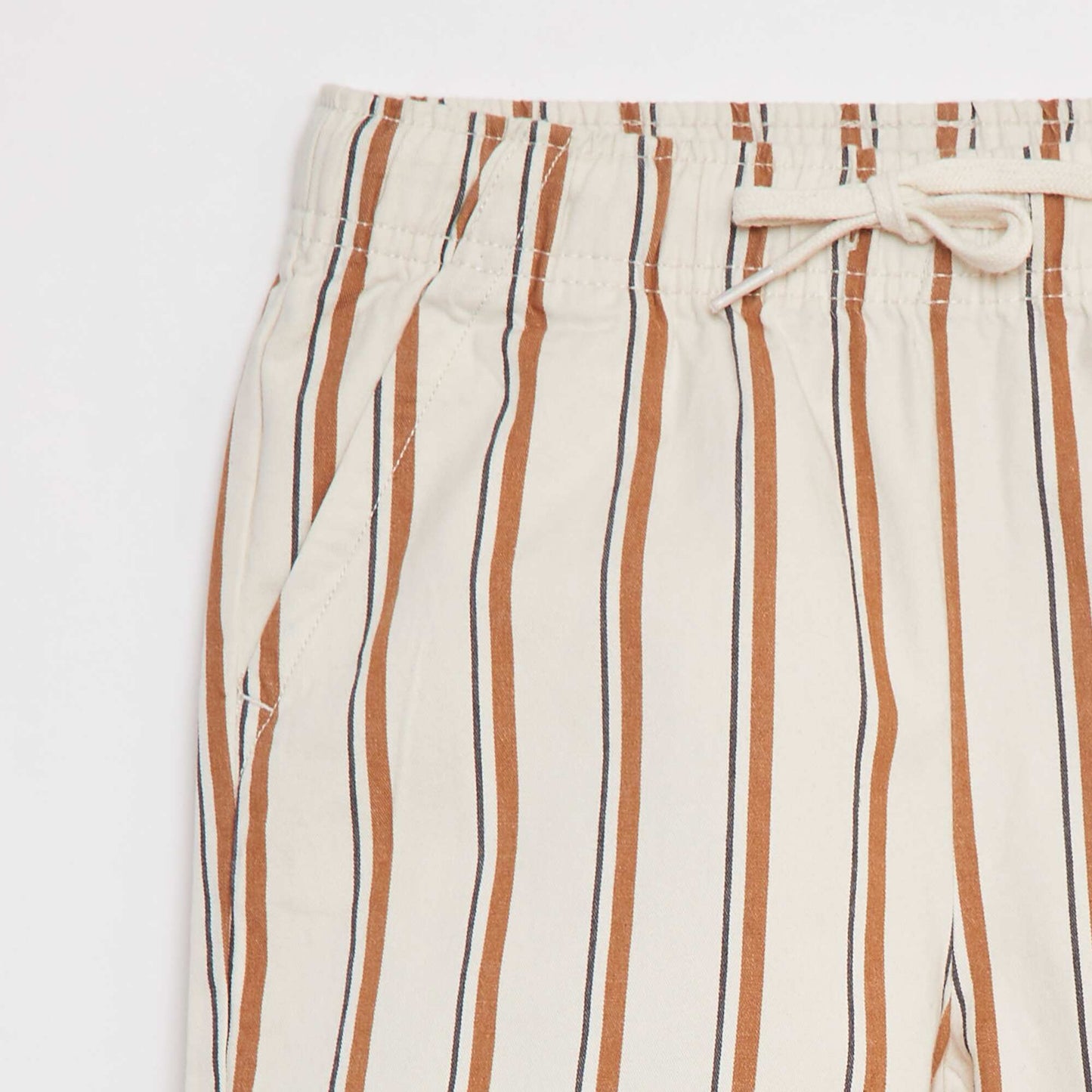 Bermuda shorts with elasticated waist BEIGE