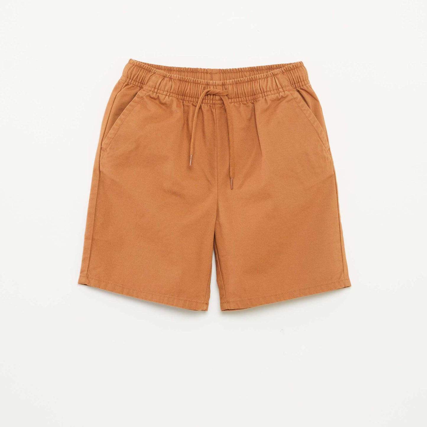 Plain chino-style Bermuda shorts BROWN