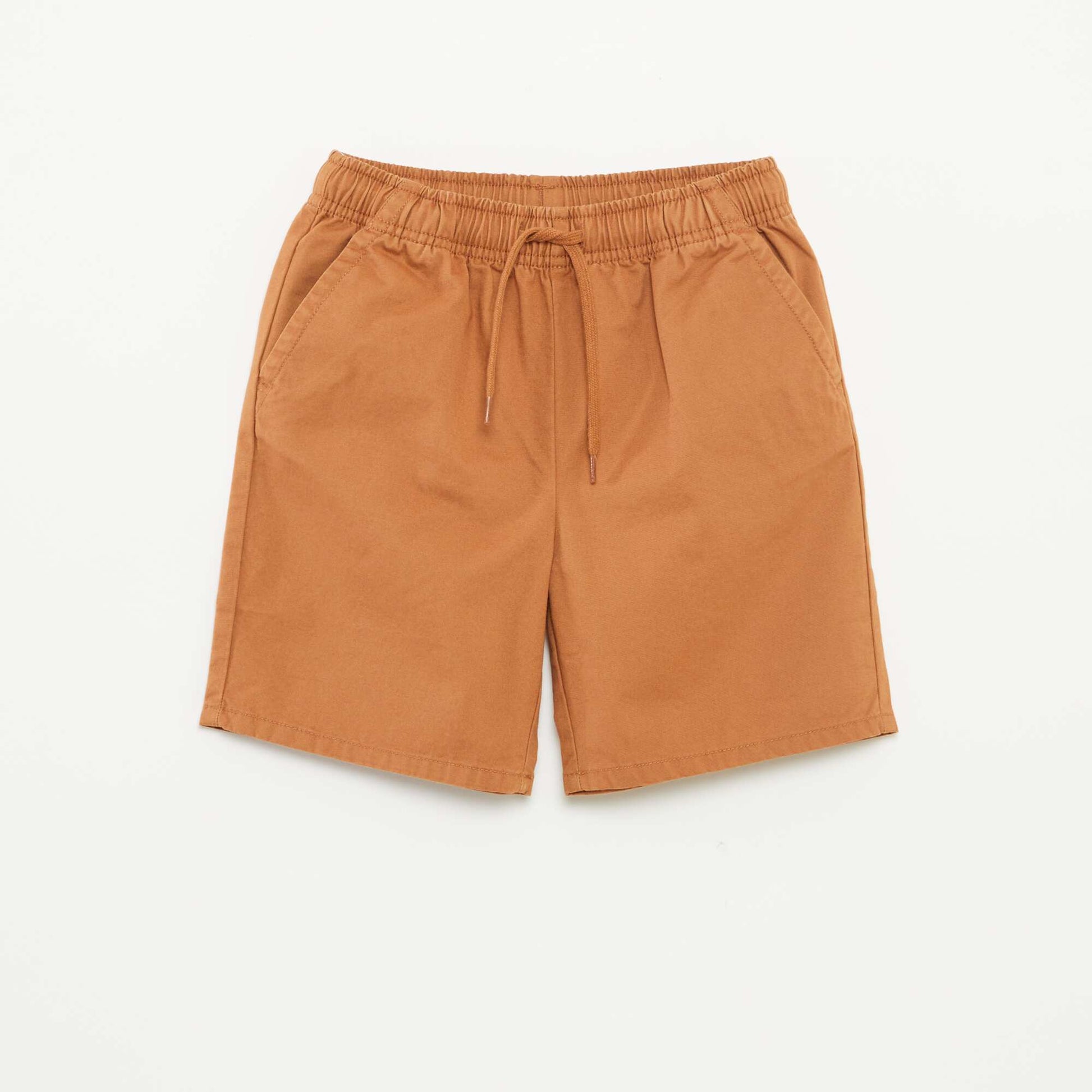 Plain chino-style Bermuda shorts BROWN