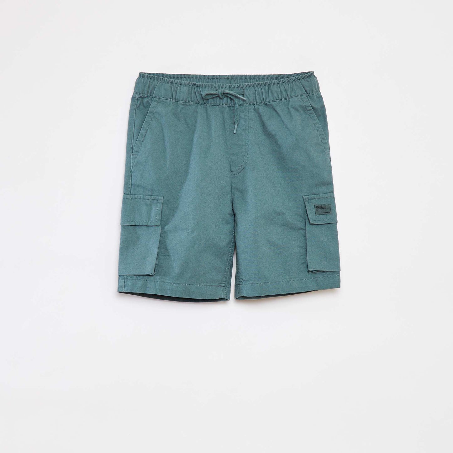 Plain Bermuda shorts with flap pockets GREEN