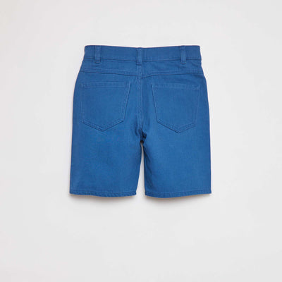 Loose-fit twill Bermuda shorts BLUE
