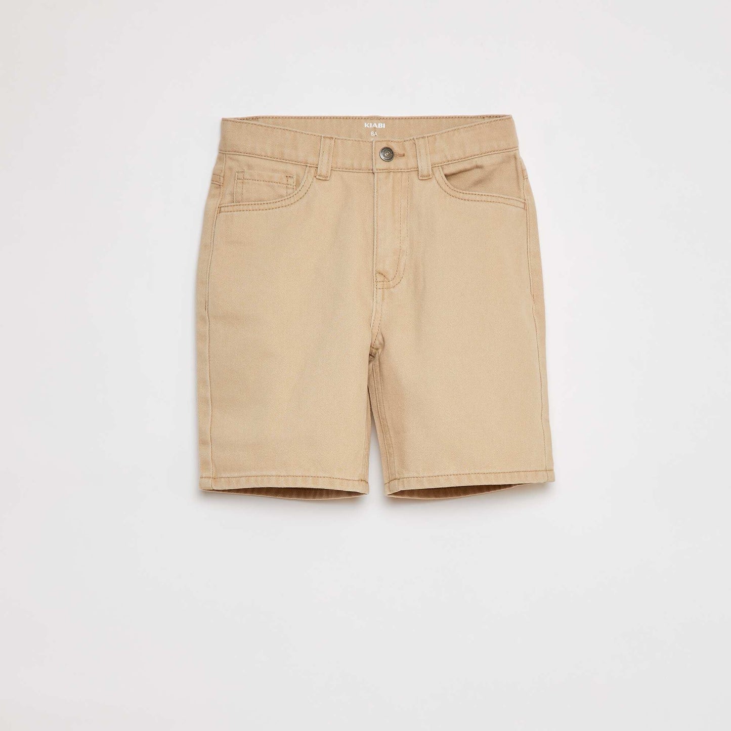 Loose-fit twill Bermuda shorts BEIGE