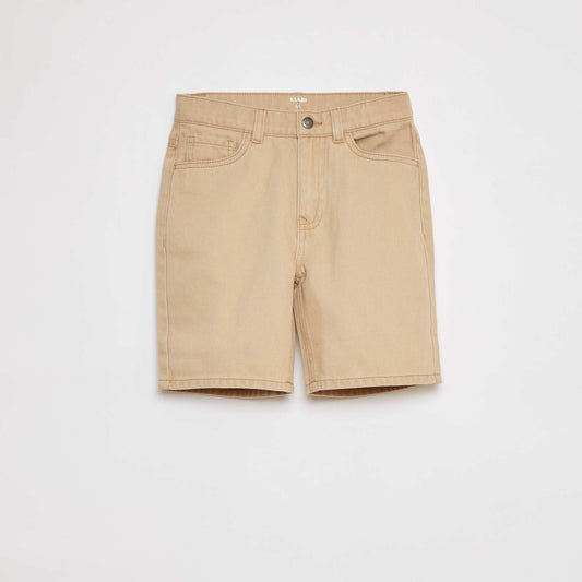 Loose-fit twill Bermuda shorts BEIGE