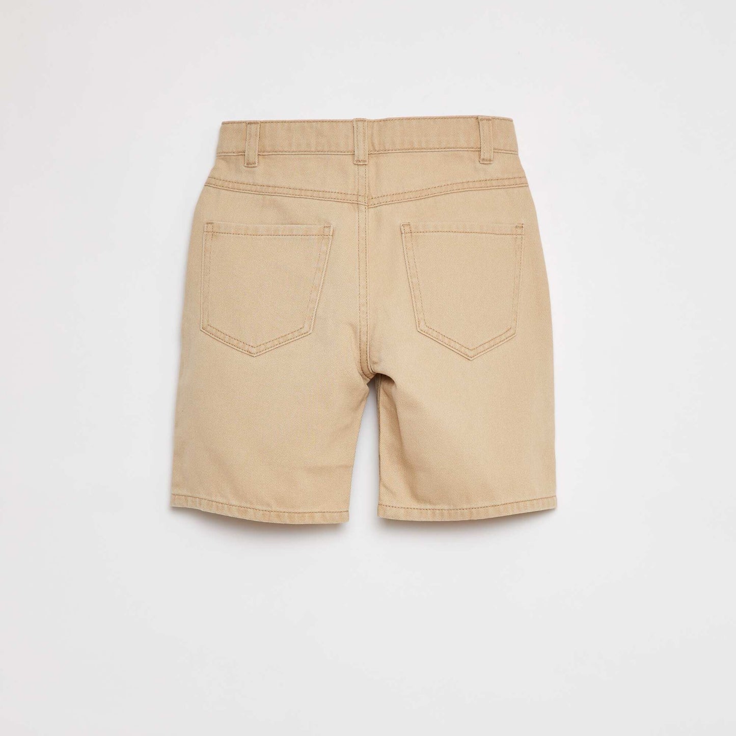 Loose-fit twill Bermuda shorts BEIGE