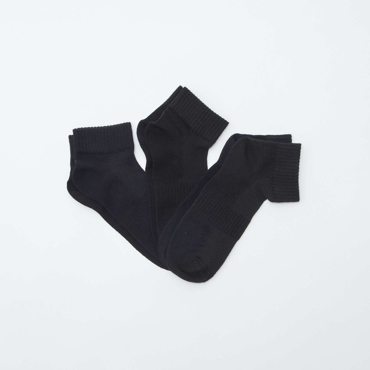 Pack of 3 pairs of sports socks BLACK