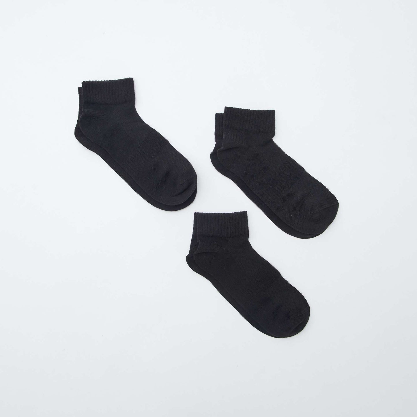 Pack of 3 pairs of sports socks BLACK