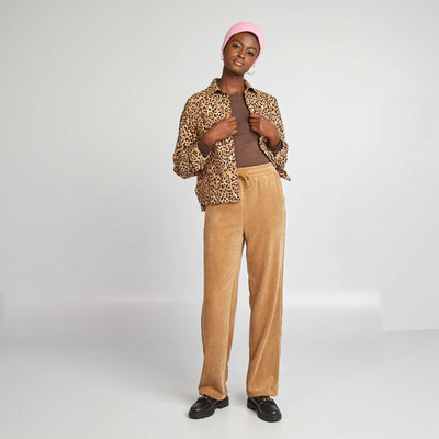 قميص بطبعة جلد النمر BROWN