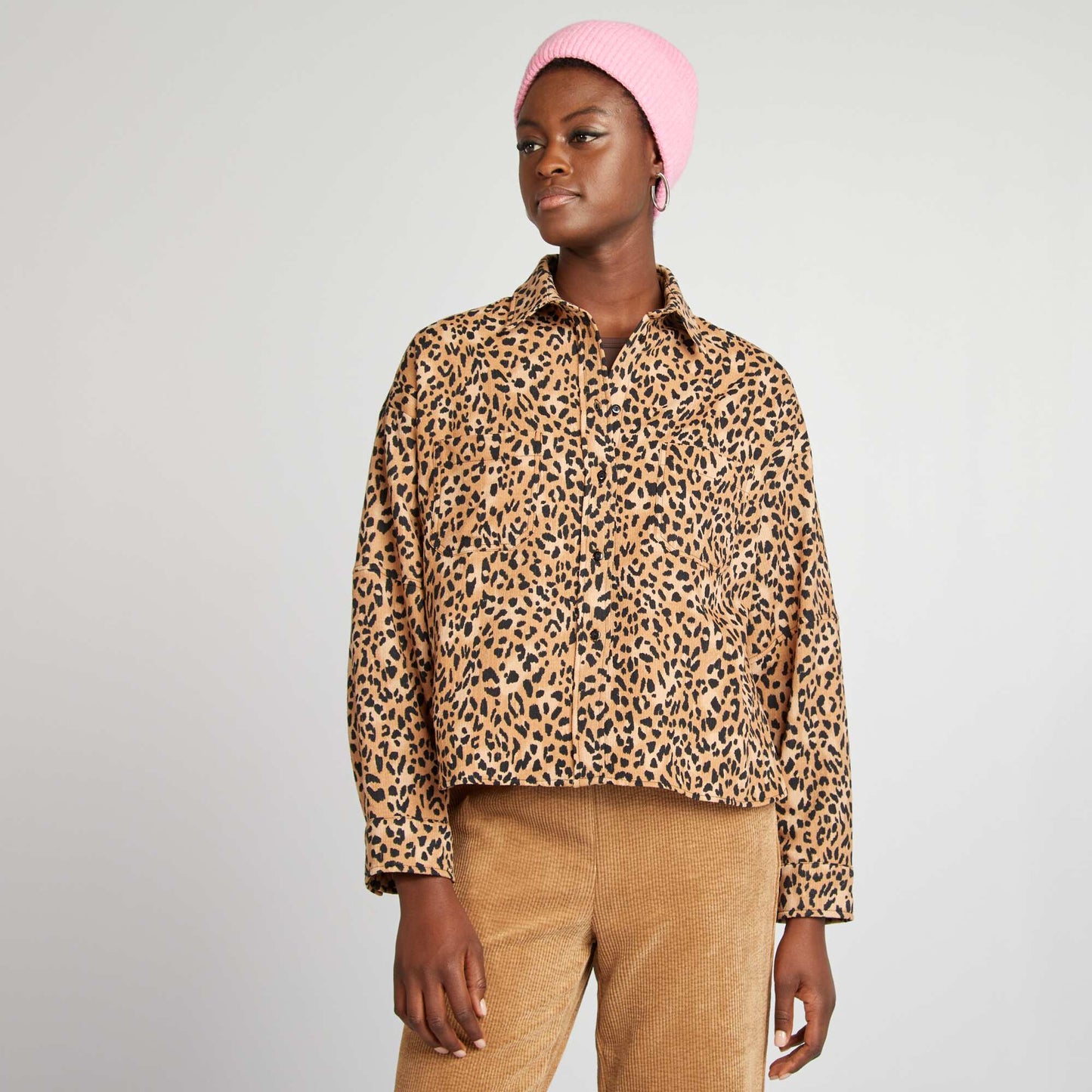 Leopard print shirt BROWN