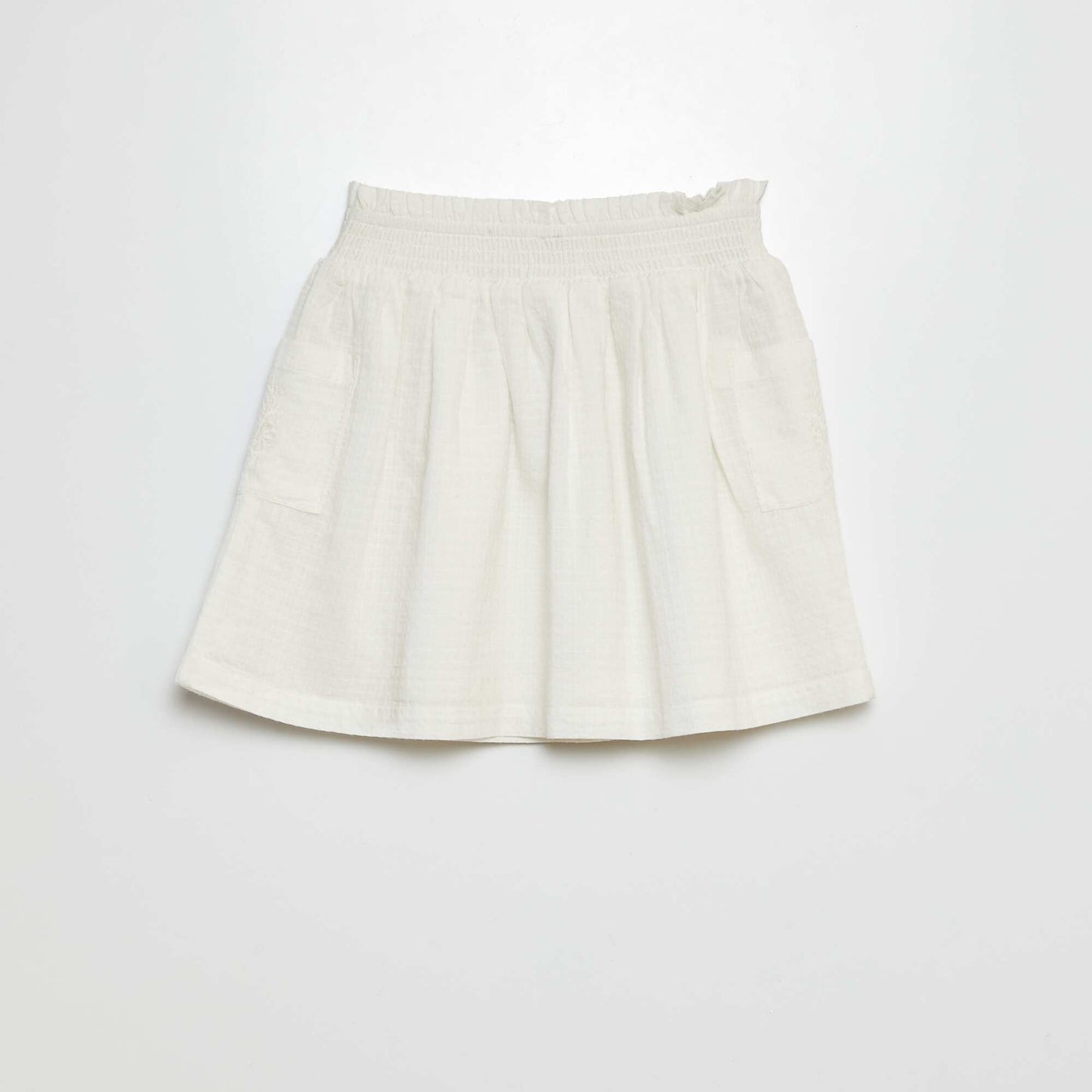 Short A-line skirt WHITE