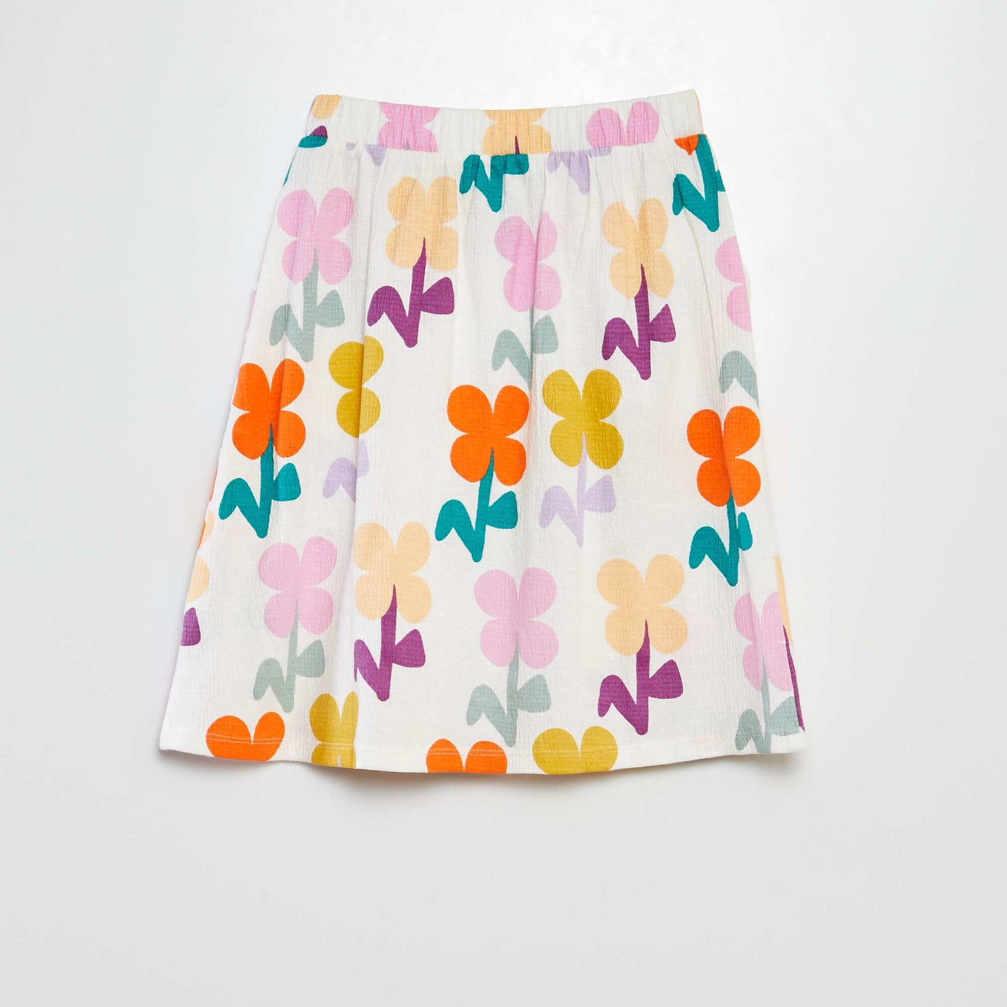 Patterned crêpe knit skirt  - Grafik Edition WHITE