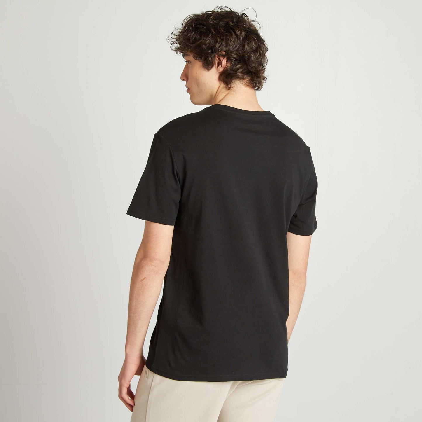 Printed jersey T-shirt BLACK