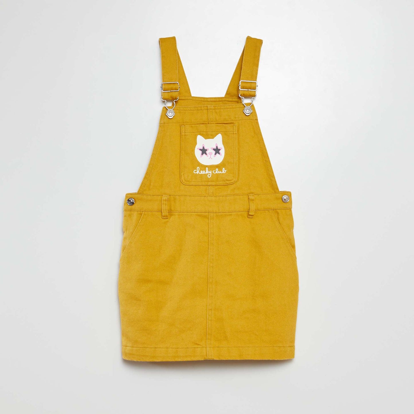 Dungaree dress with pocket - Grafik Edition WHITE