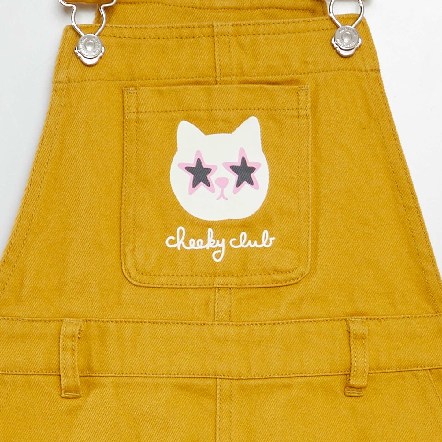 Dungaree dress with pocket - Grafik Edition WHITE