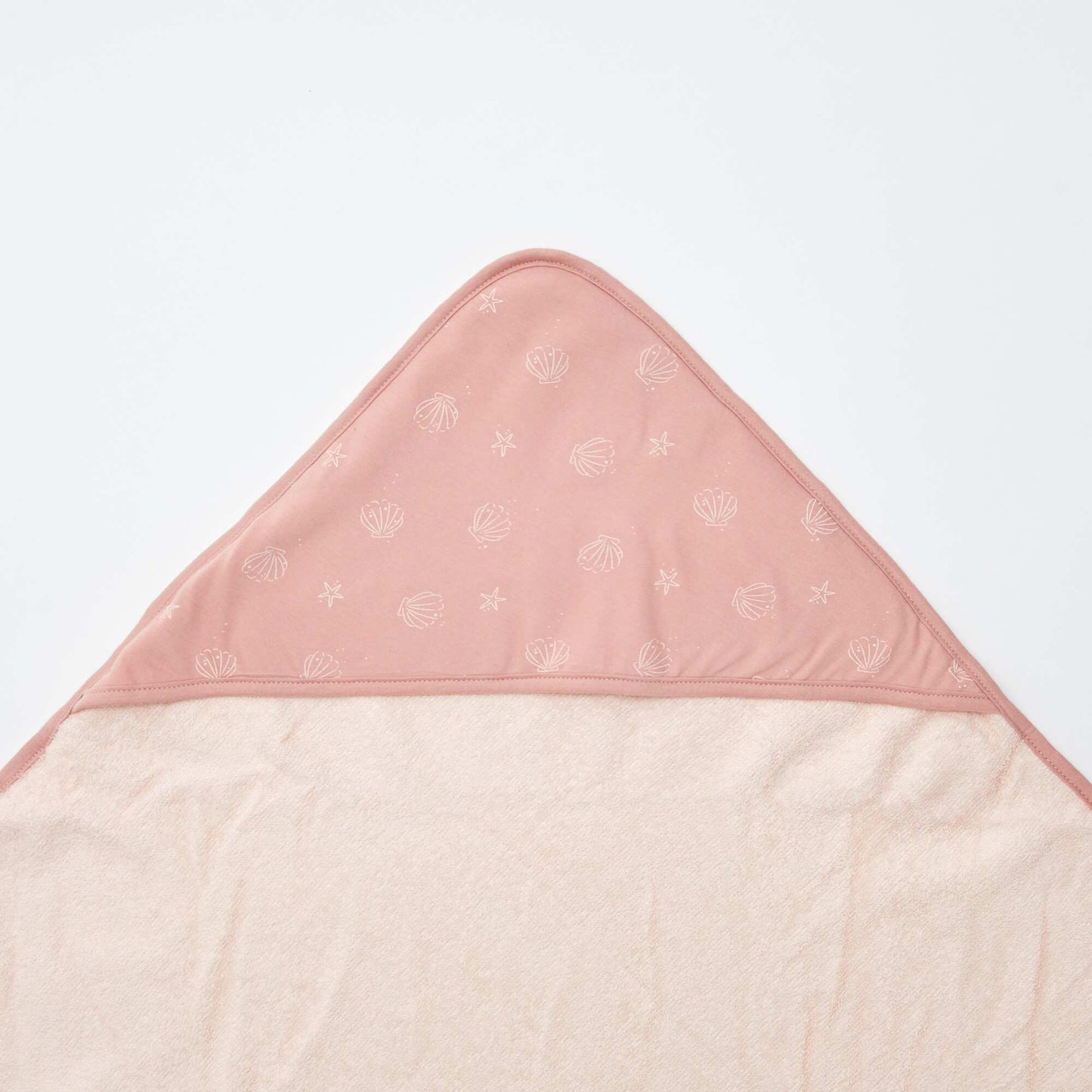Patterned terrycloth hooded towel PINK