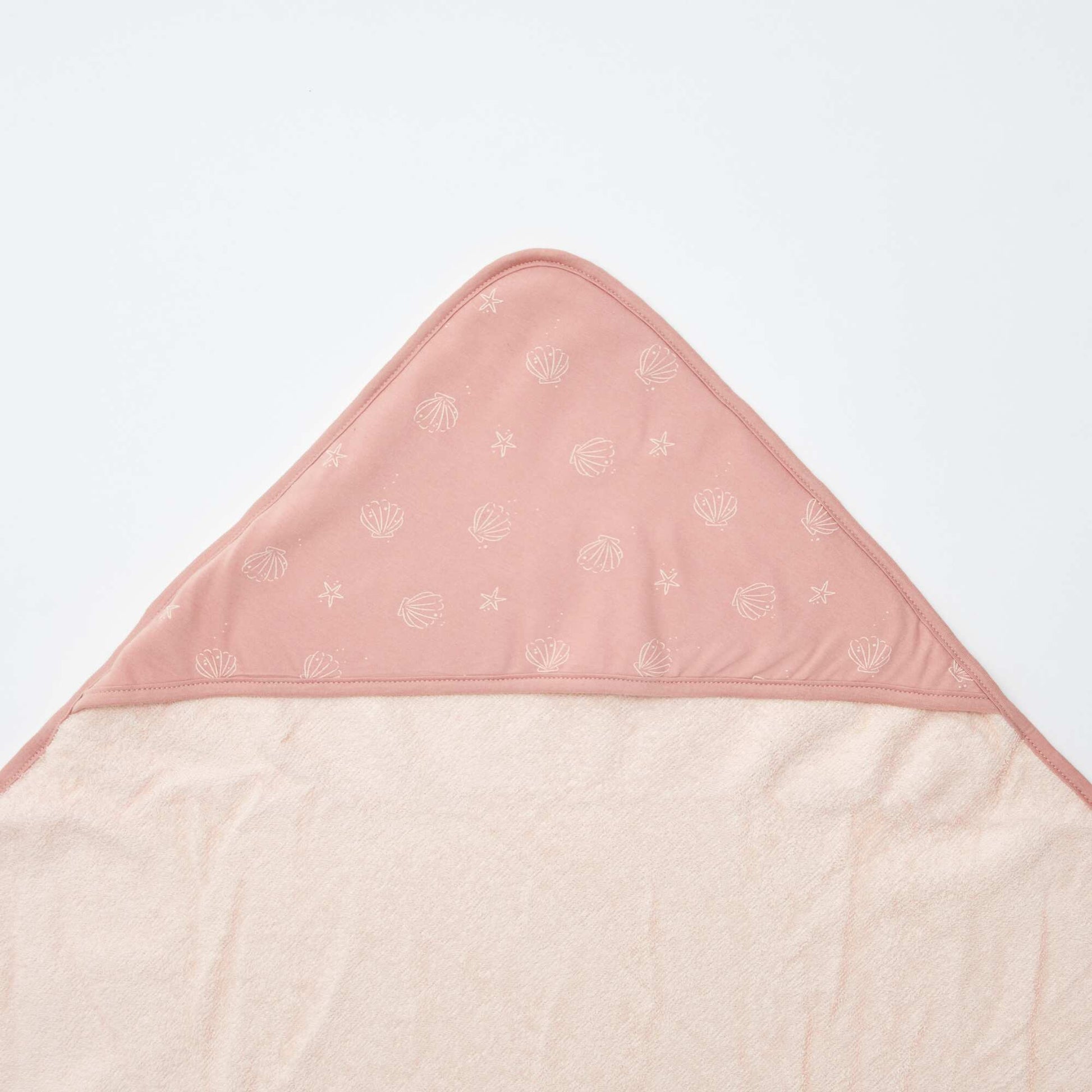 Patterned terrycloth hooded towel PINK