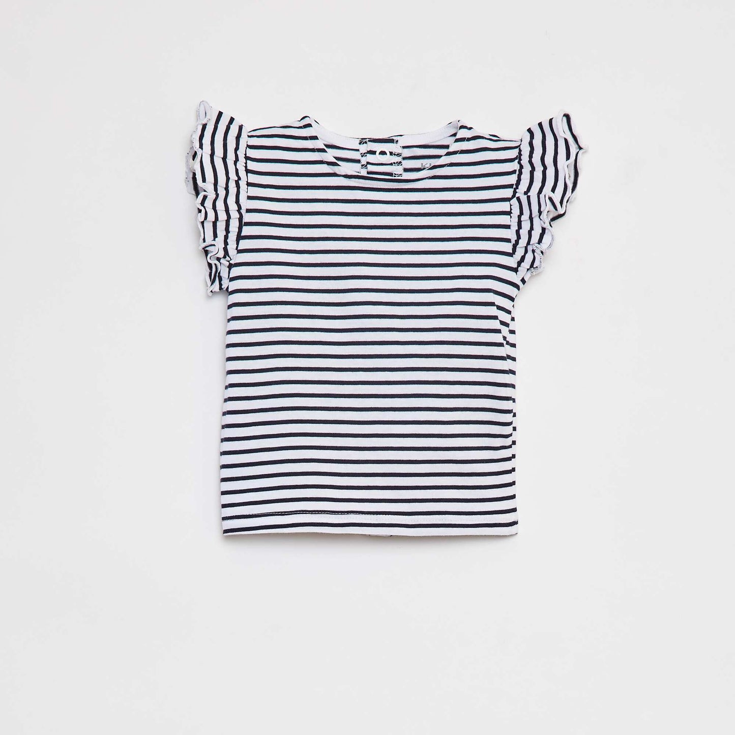 T-shirt with short ruffled sleeves WHITE