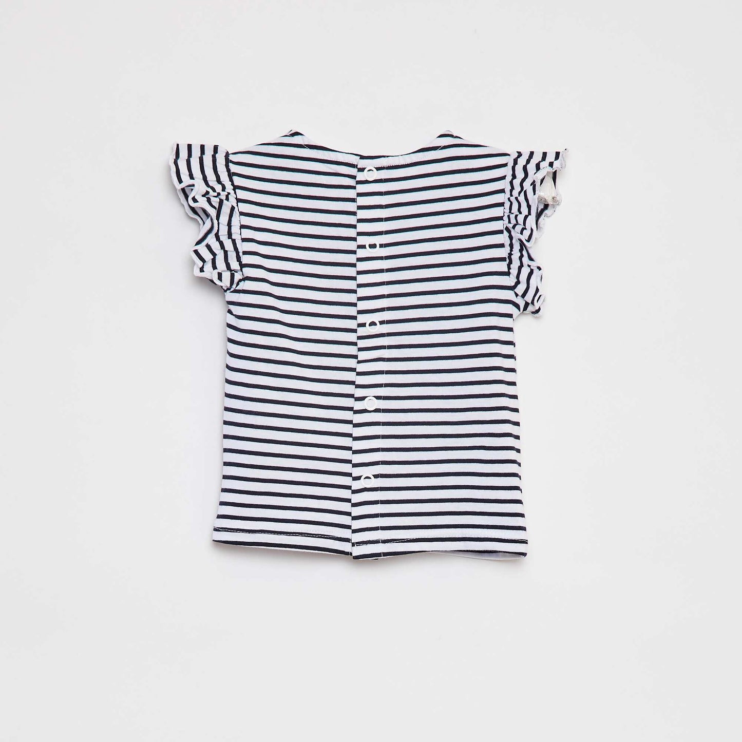 T-shirt with short ruffled sleeves WHITE