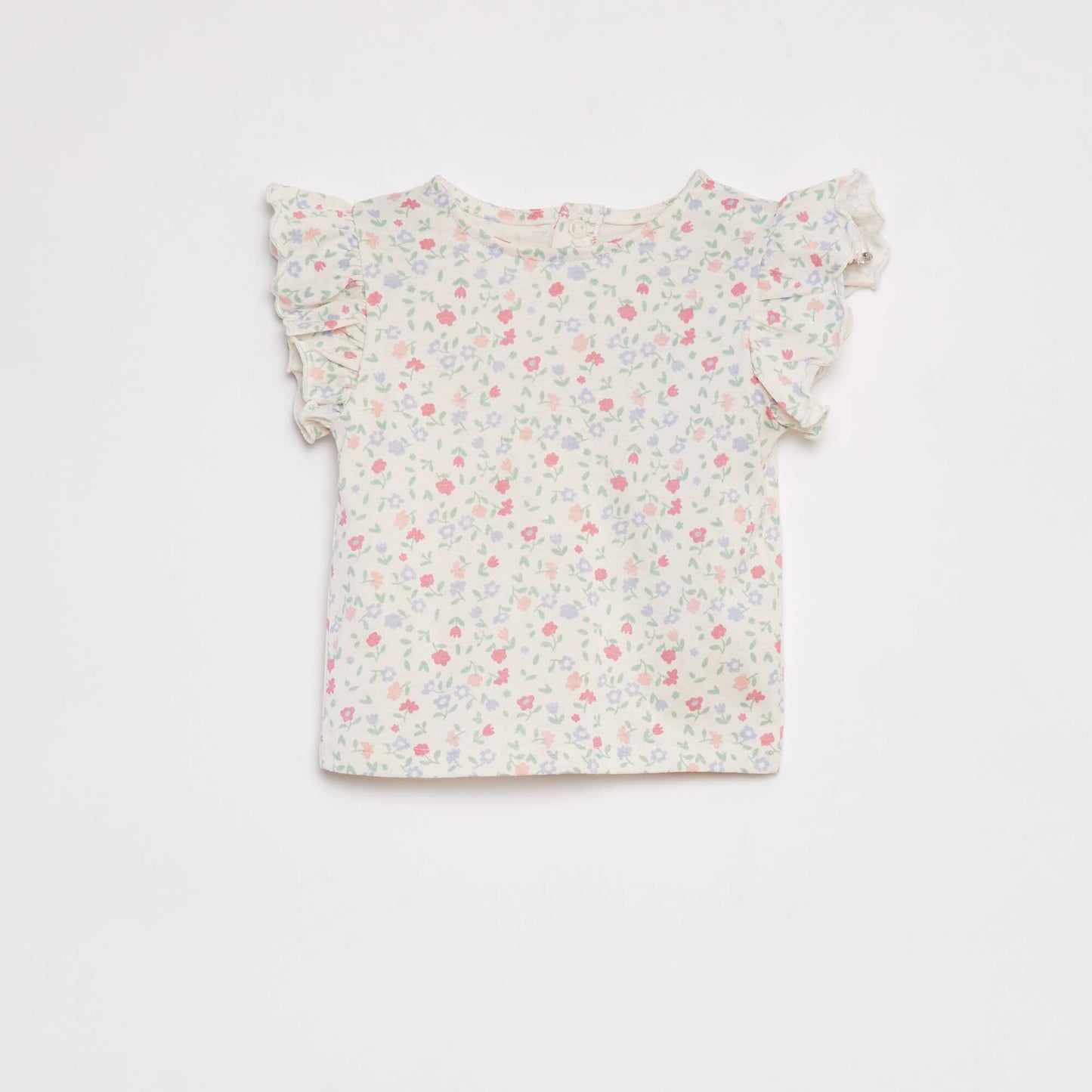 T-shirt with short ruffled sleeves PINK