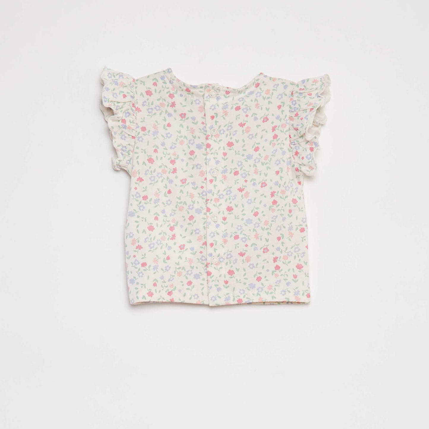 T-shirt with short ruffled sleeves PINK