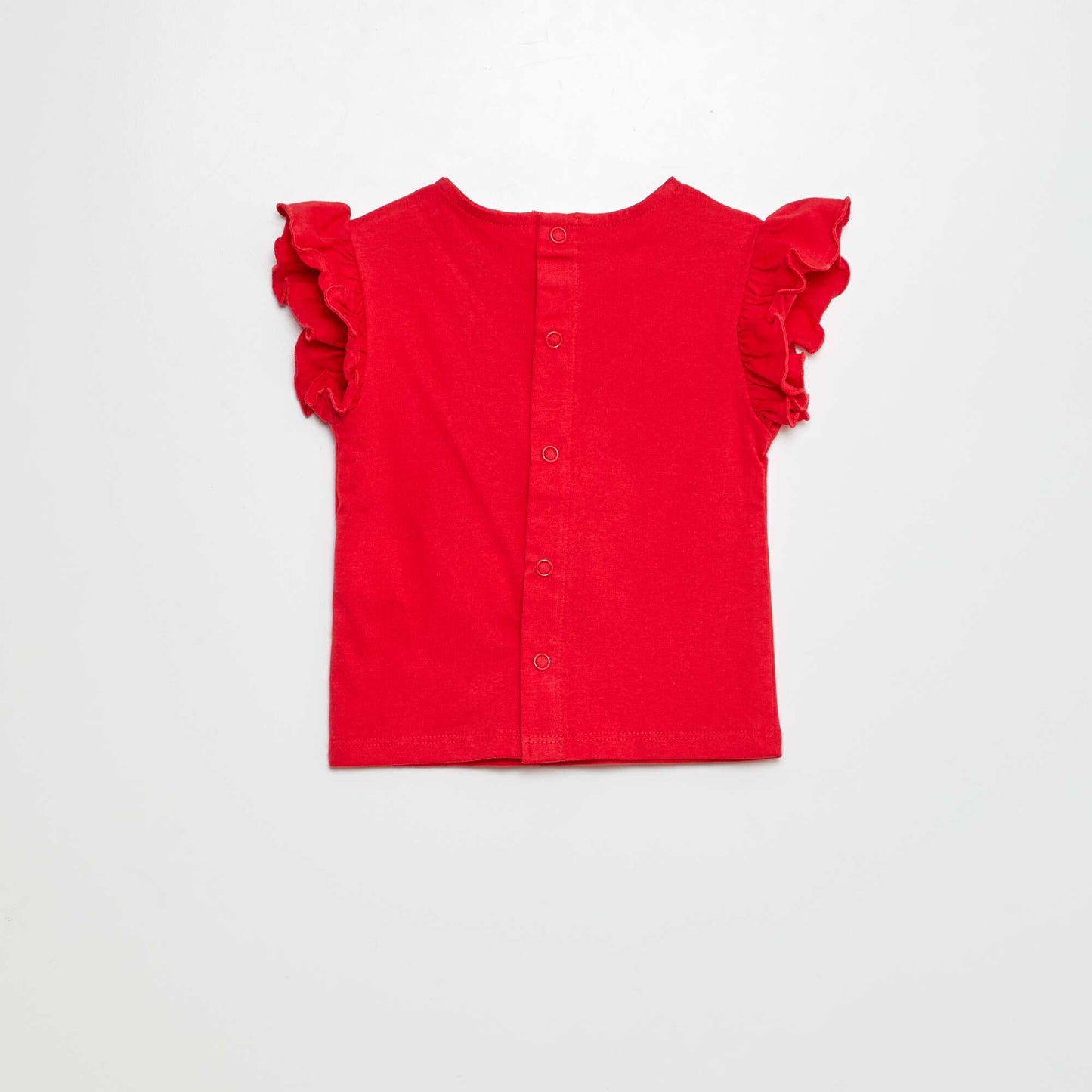 T-shirt with short ruffled sleeves RED