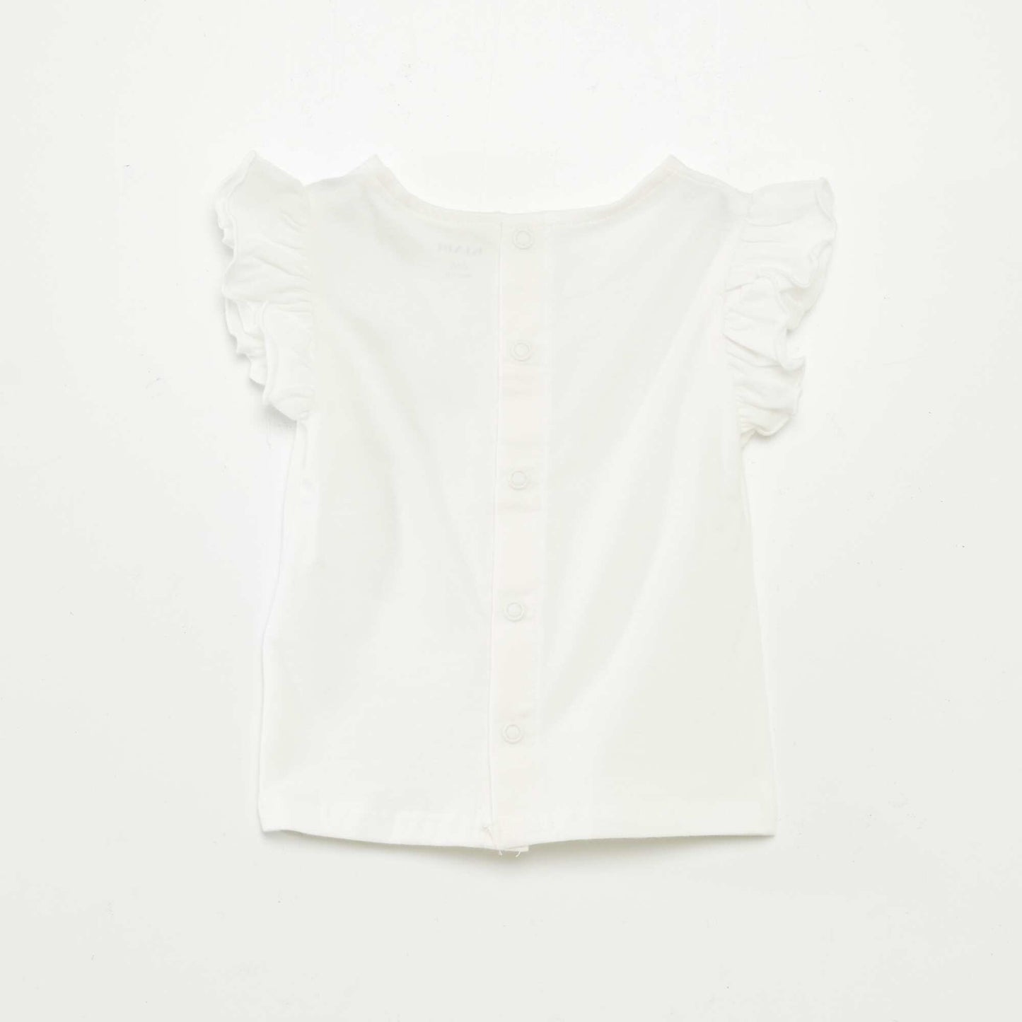 T-shirt with short ruffled sleeves WHITE