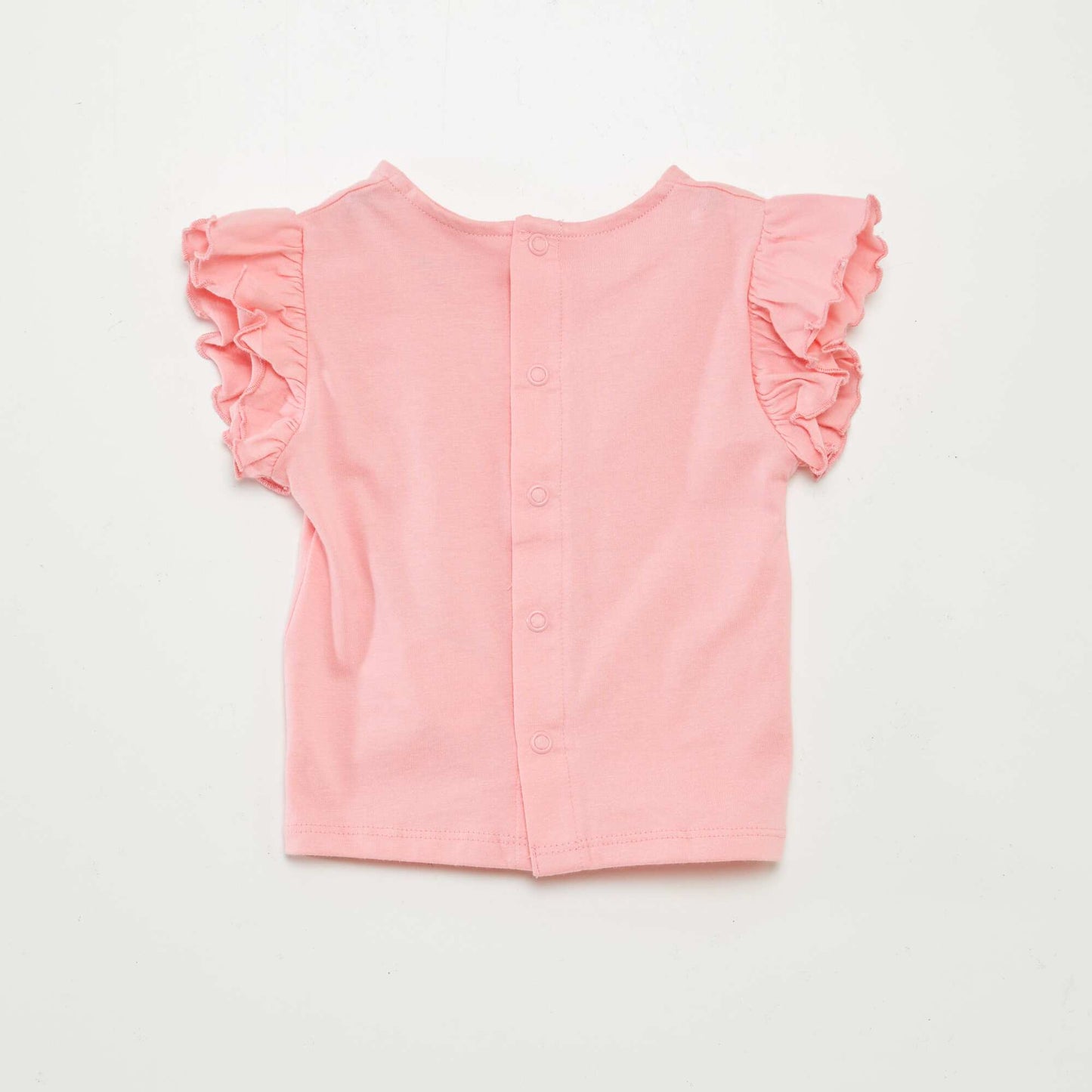 T-shirt with short ruffled sleeves PINK