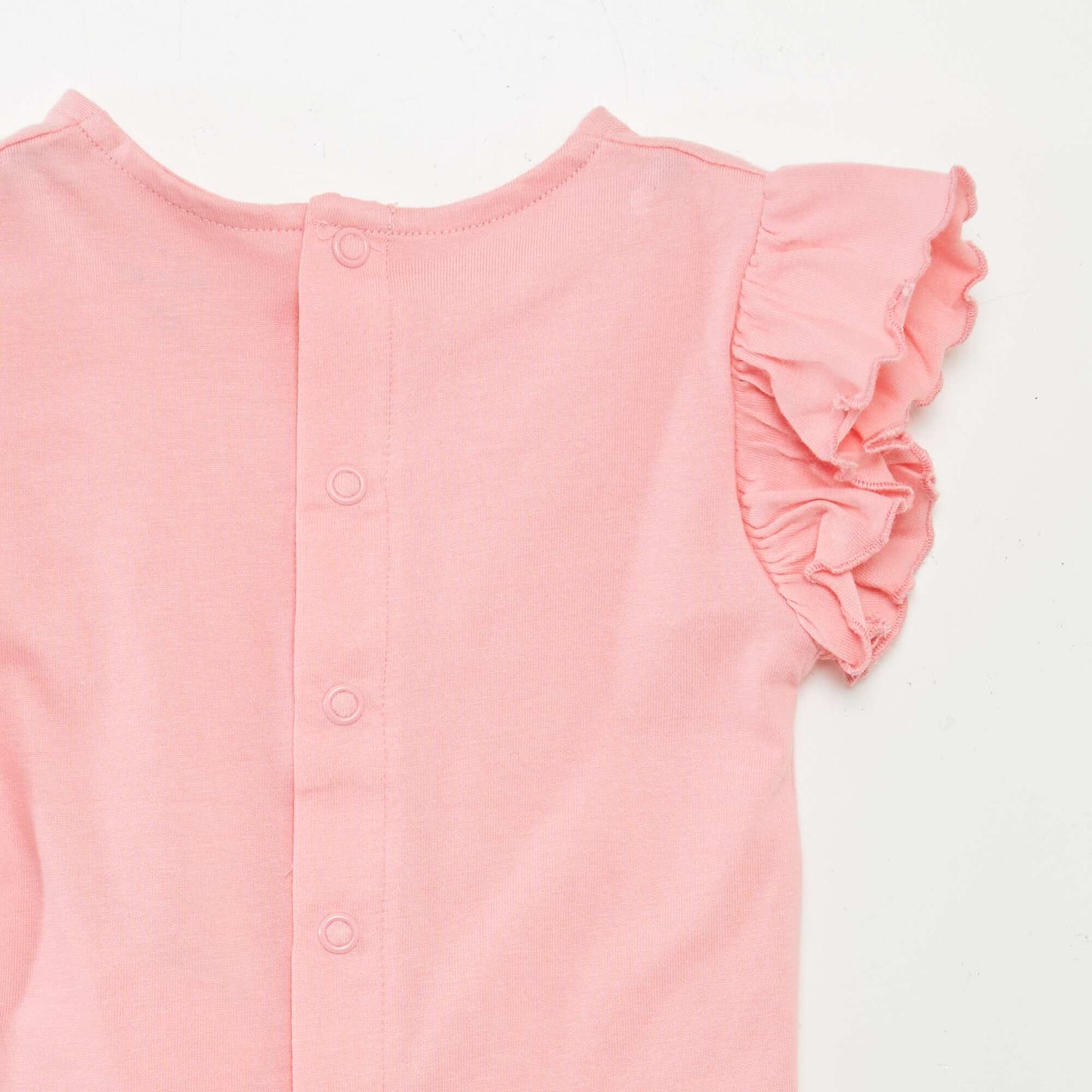 T-shirt with short ruffled sleeves PINK