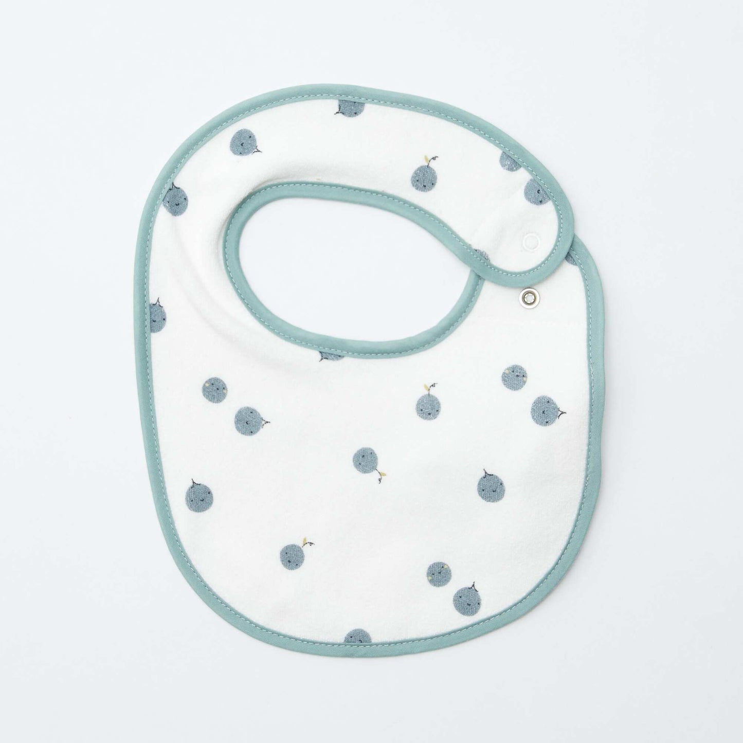 5 bibs with decorative prints and press-stud fastening BLUE