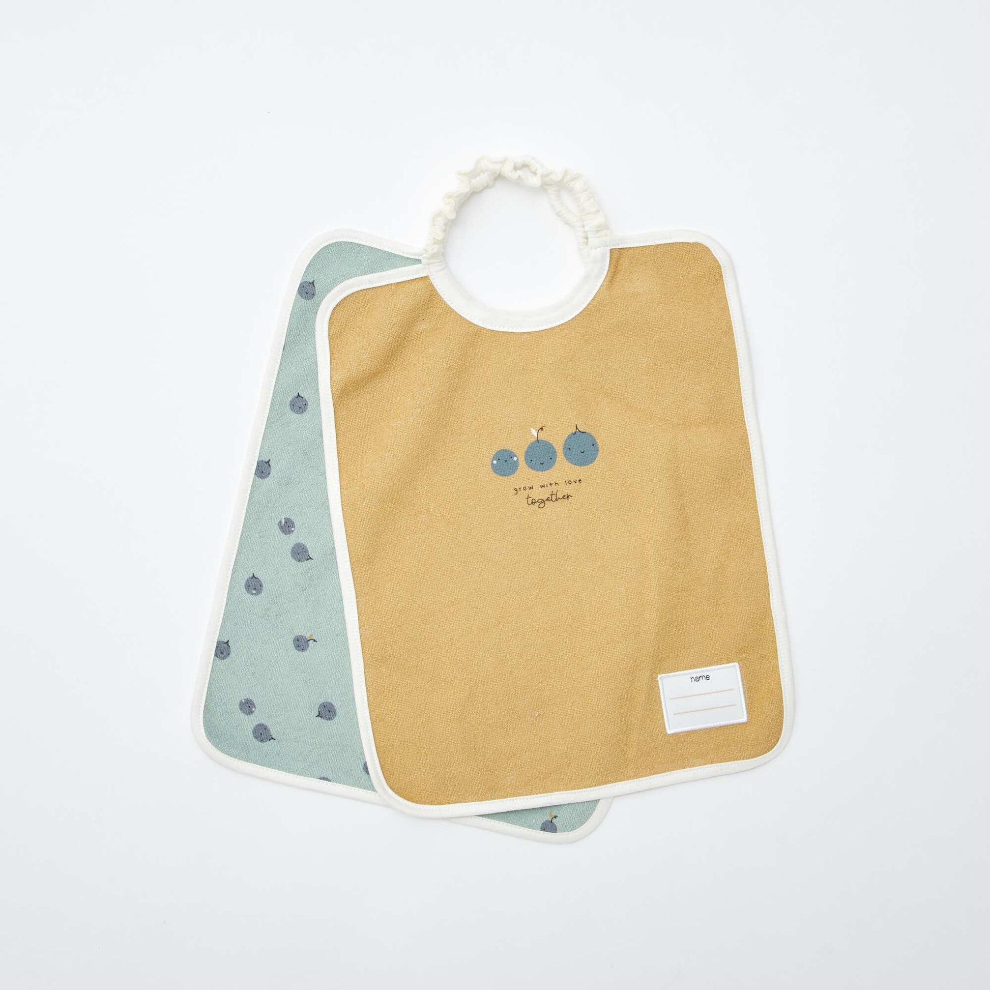 Pack of 2 bibs with elasticated neck GREEN