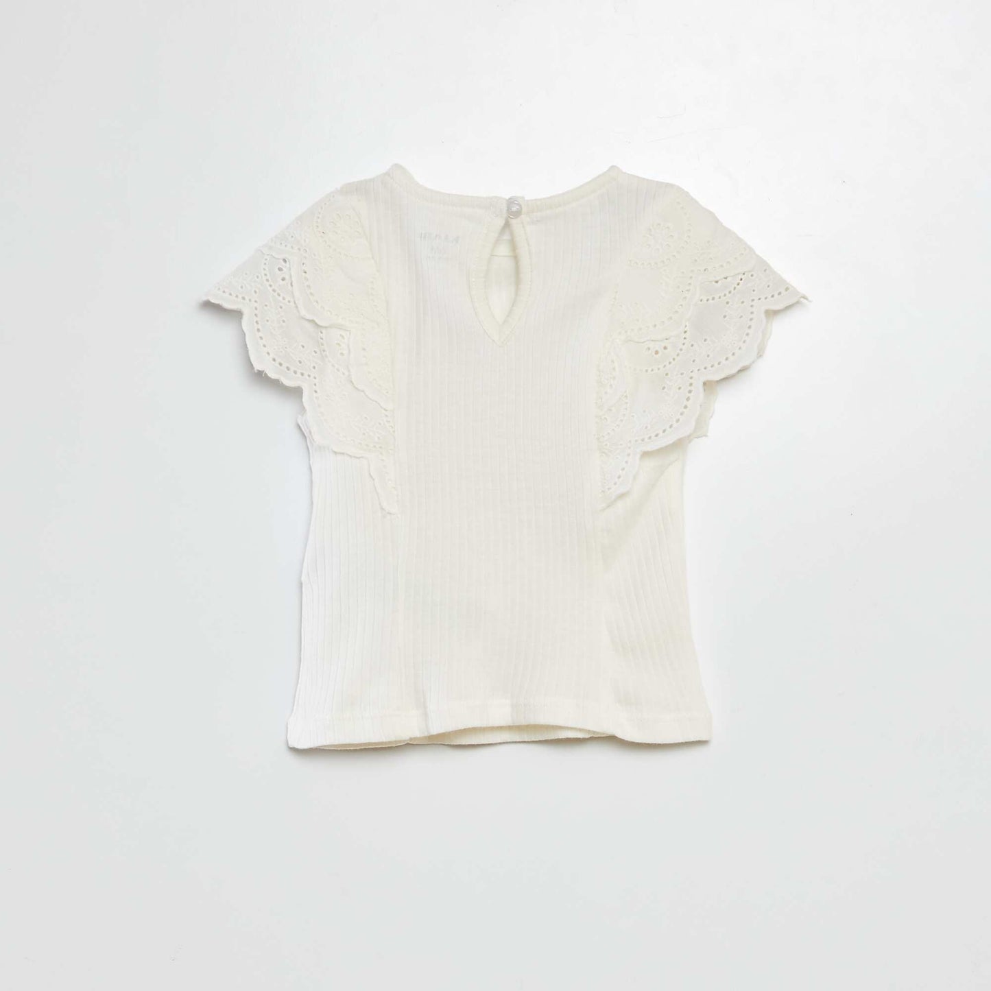 T-shirt with embroidered sleeves WHITE