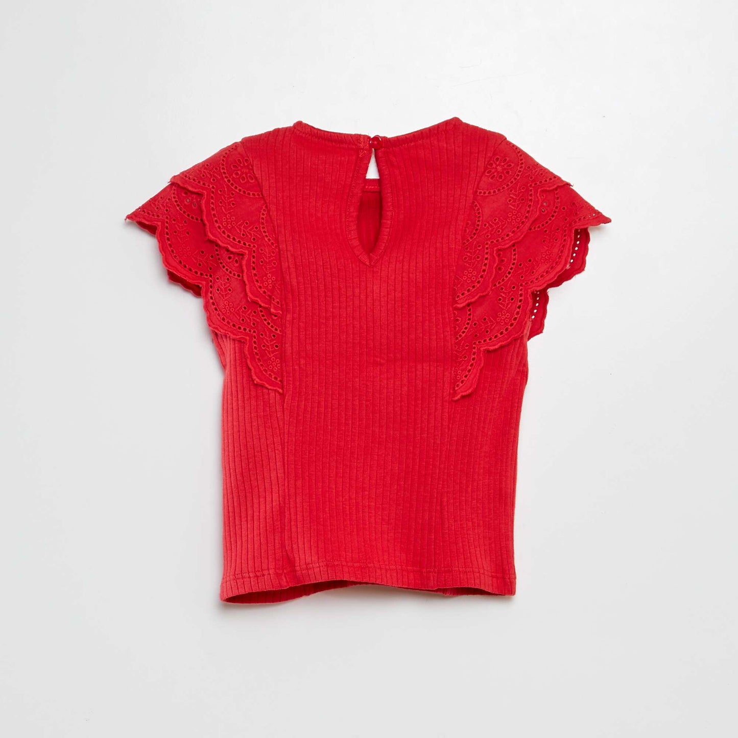 T-shirt with embroidered sleeves RED