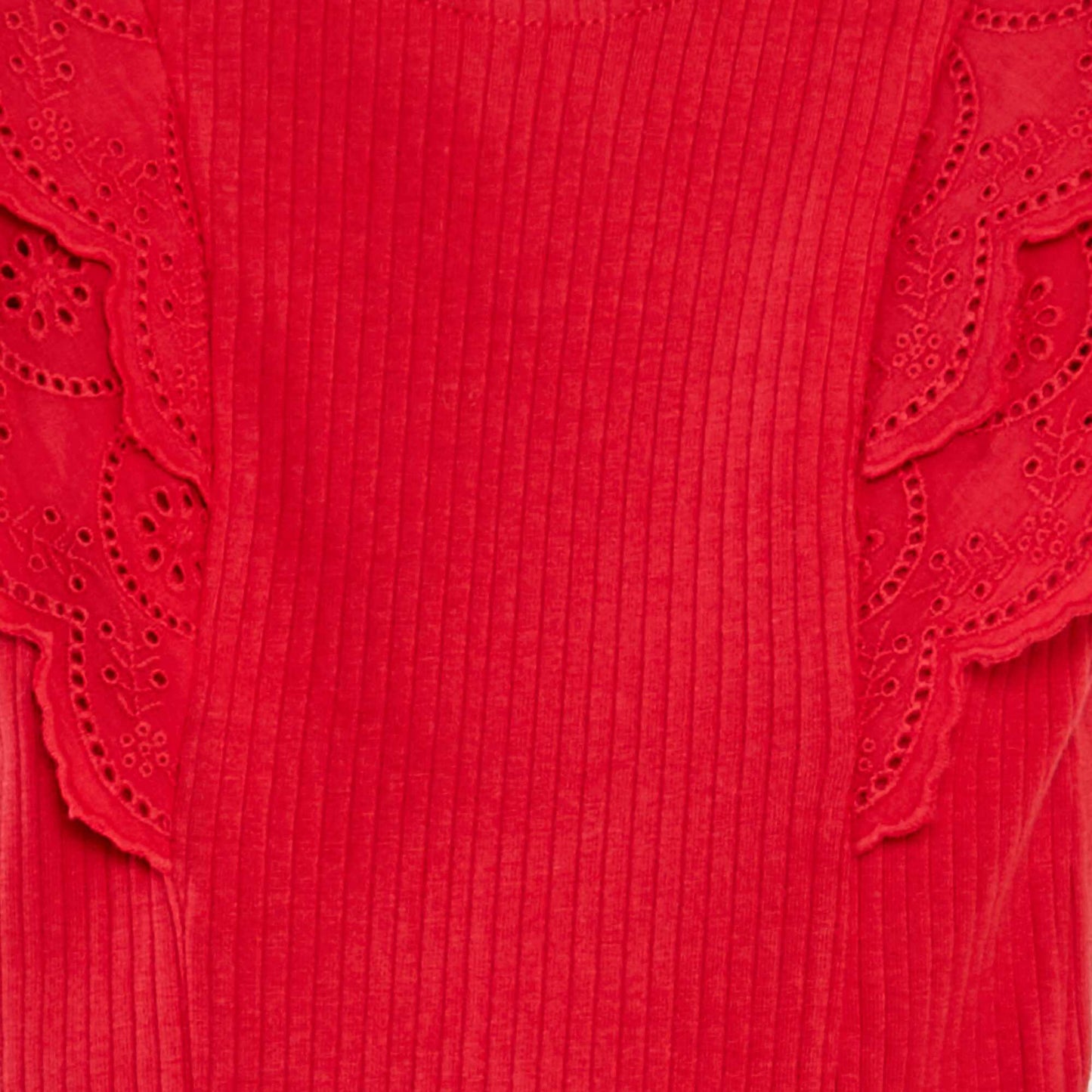 T-shirt with embroidered sleeves RED