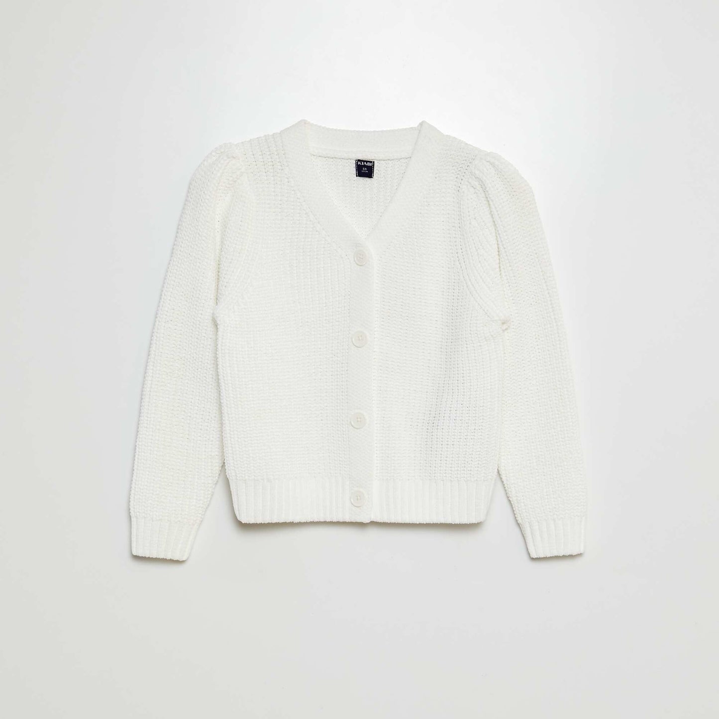 Plush knitted cardigan WHITE