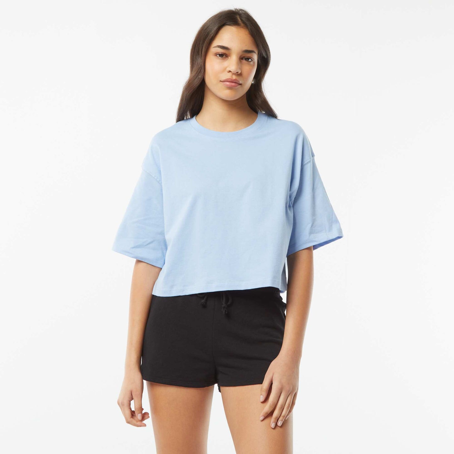 شورت قصير سويت شيرت قماش قصير سويت شيرت  خفيف الوزن أسود