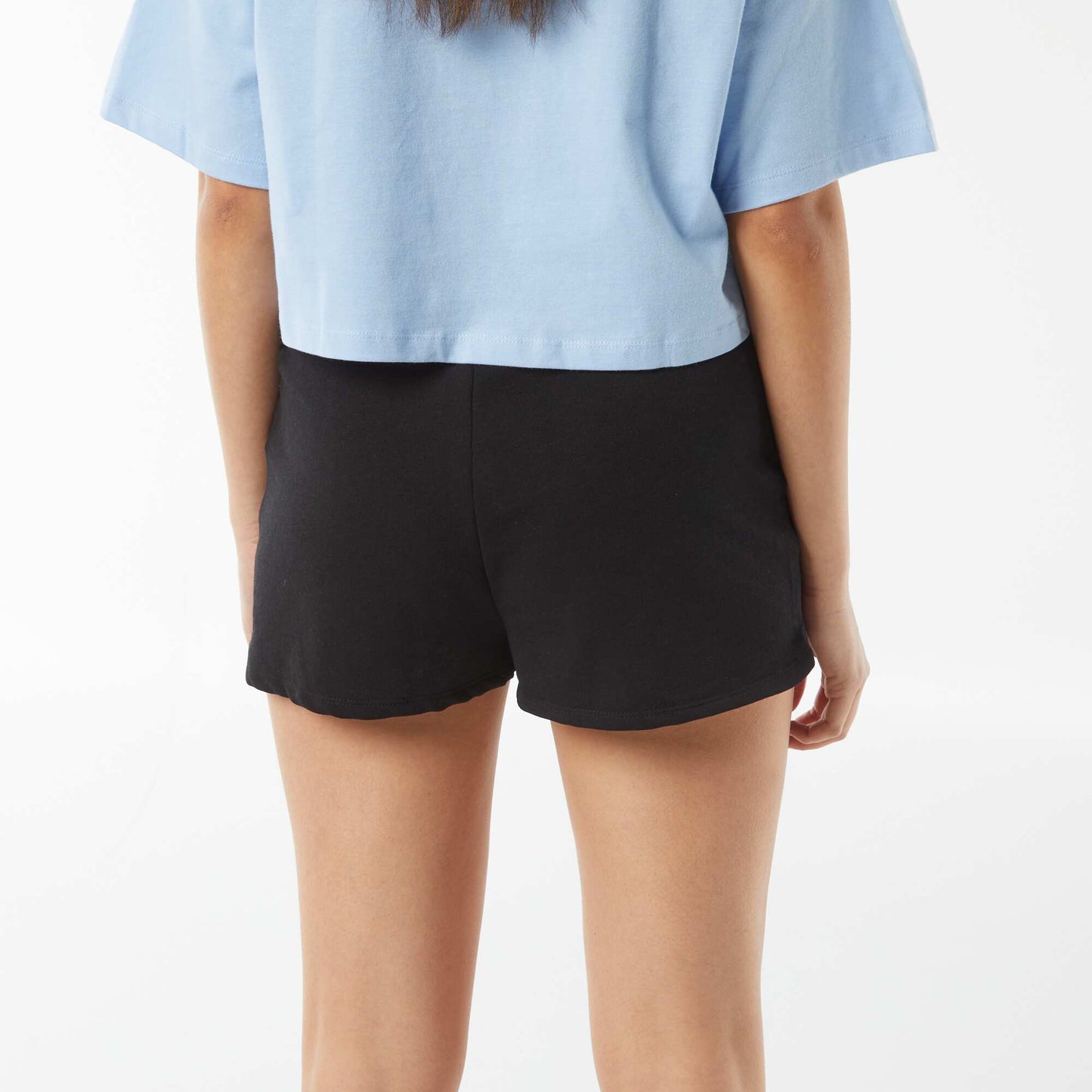 شورت قصير سويت شيرت قماش قصير سويت شيرت  خفيف الوزن أسود