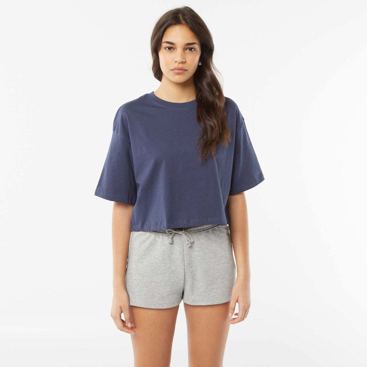 Plain lightweight sweatshirt fabric short shorts GREY