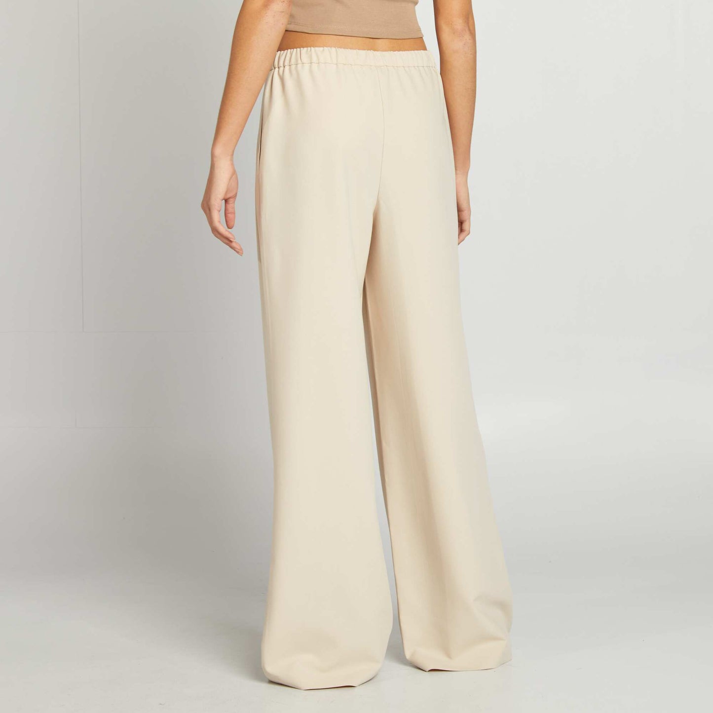 Flowing wide-leg trousers BEIGE