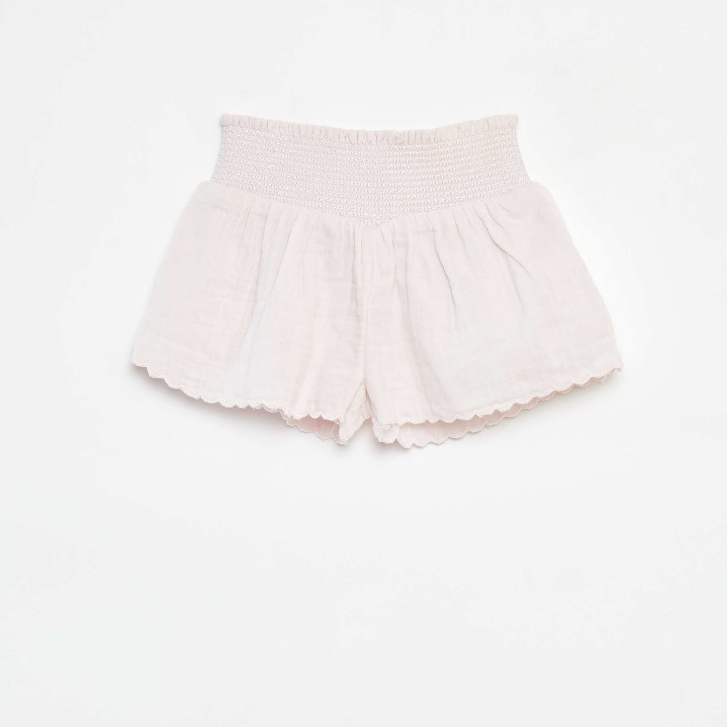 Embroidered cotton gauze shorts PINK