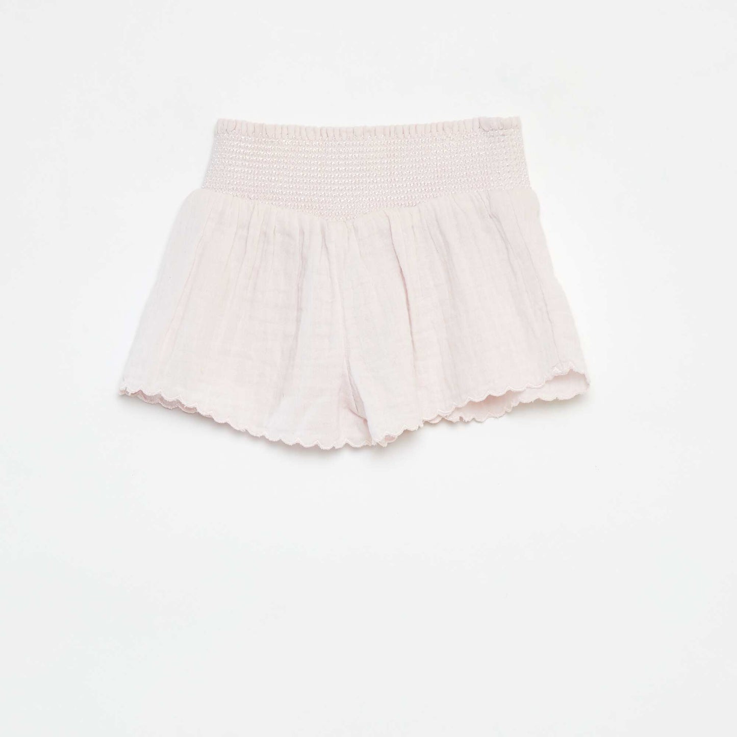 Embroidered cotton gauze shorts PINK