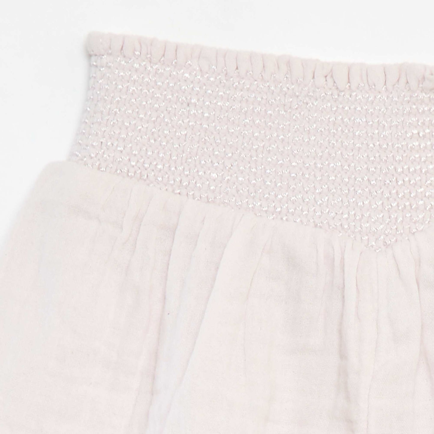 Embroidered cotton gauze shorts PINK