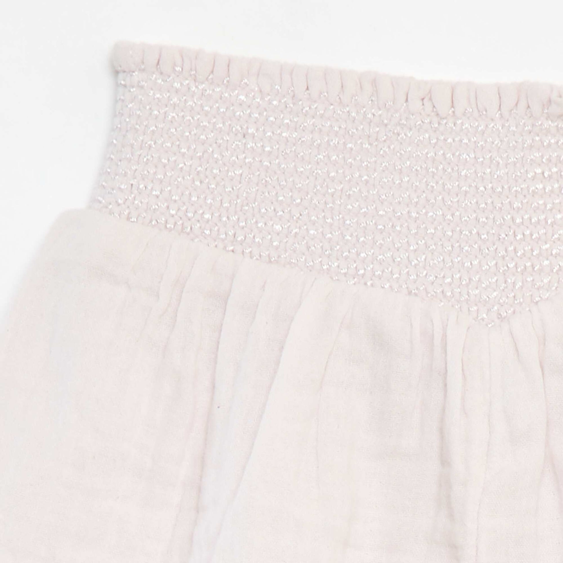 Embroidered cotton gauze shorts PINK