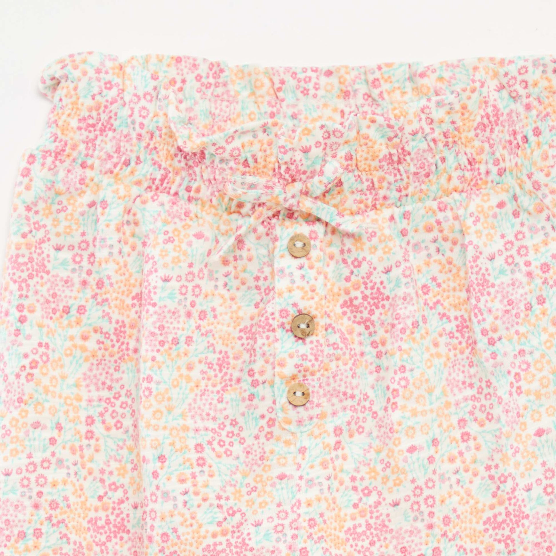 Printed marled harem trousers WHITE