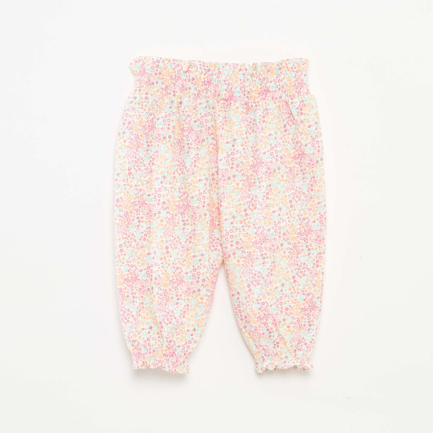 Printed marled harem trousers WHITE