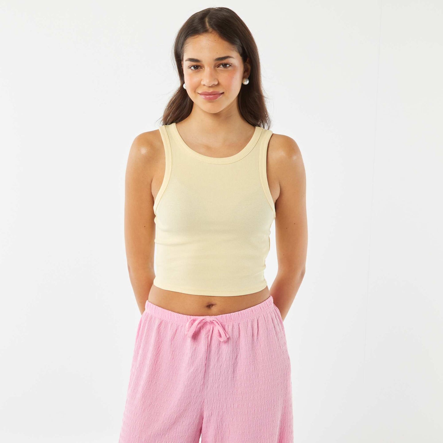 Vest top with cutaway arms YELLOW