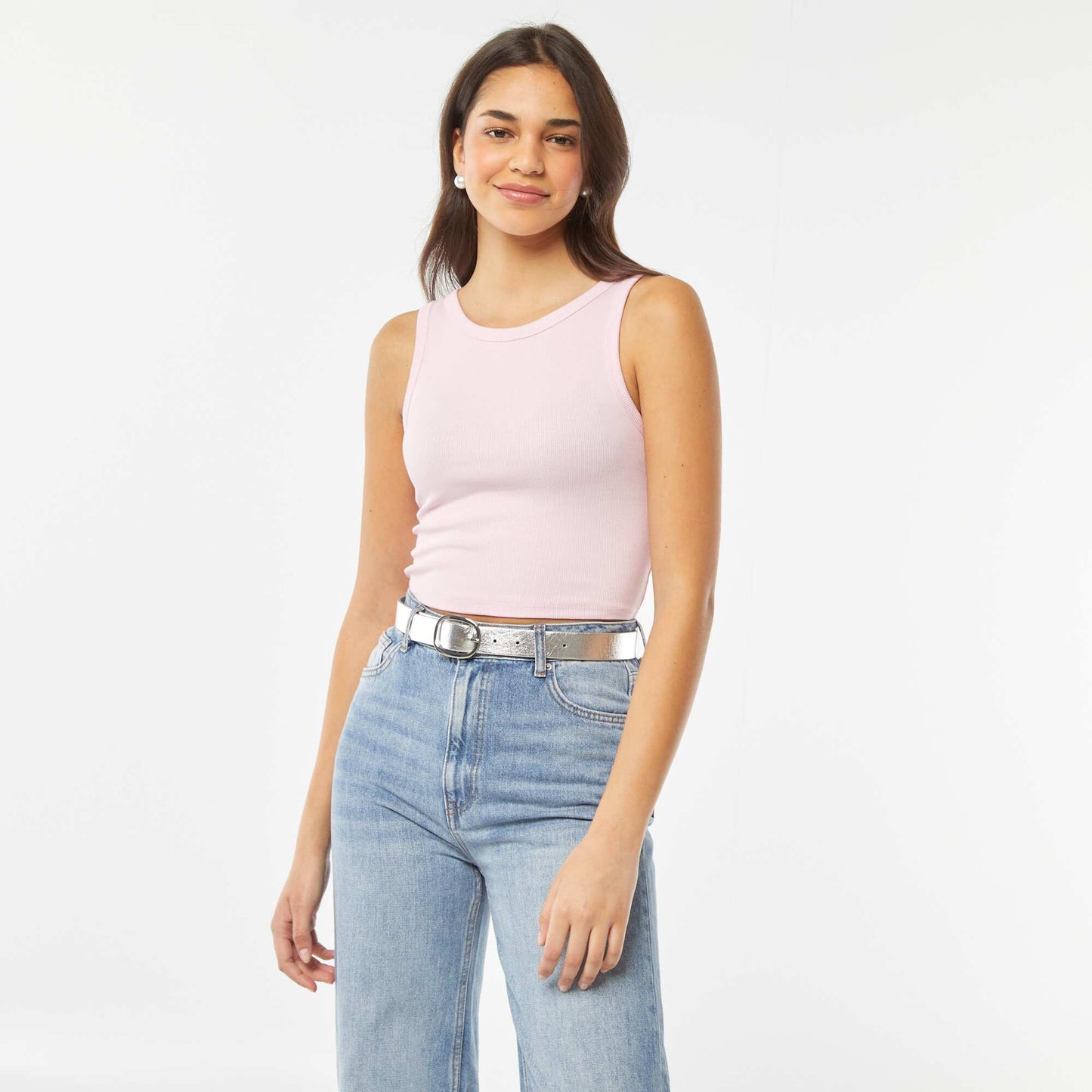 Vest top with cutaway arms PINK