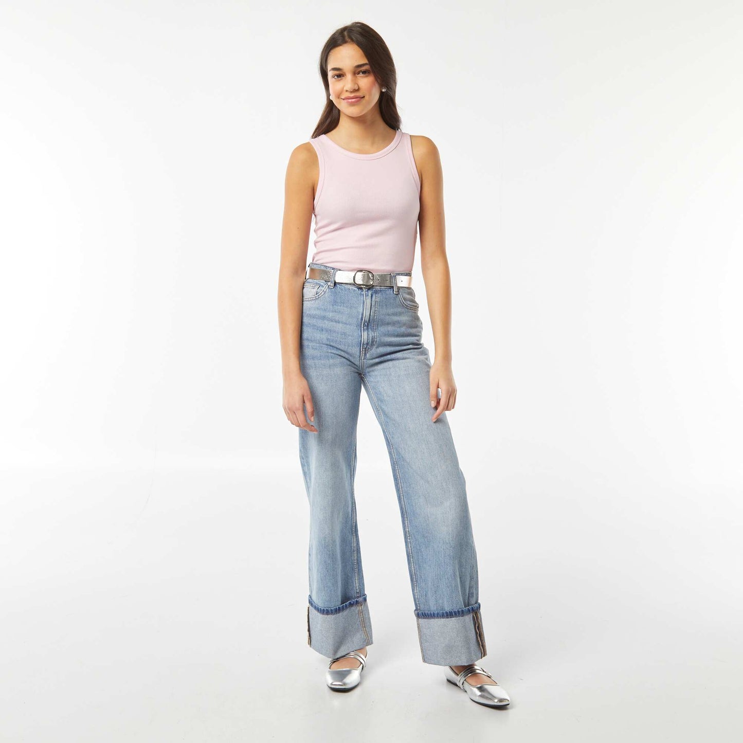 Vest top with cutaway arms PINK