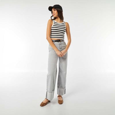 Vest top with cutaway arms WHITE